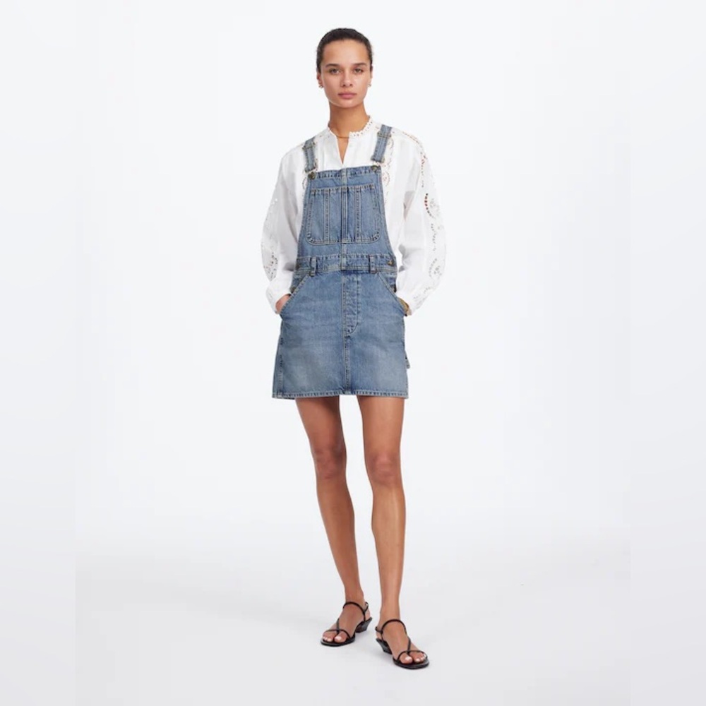 Madewell Light Blue Denim Overall Dress